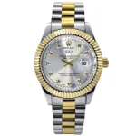 01: RL-4565 | Golden White | Rolex Quartz Movement Stainless Steel Analog Watch for Men - Image 3
