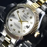 01: RL-4565 | Golden White | Rolex Quartz Movement Stainless Steel Analog Watch for Men - Image 2