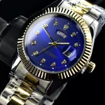 05: RL-4565 | Golden Blue | Rolex Quartz Movement Stainless Steel Analog Watch for Men - Image 2