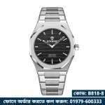 08: BINBOND 818 Silver Black | Brand Casual Men's Quartz Watch Octagonal Luxurious And Fashionable