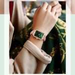 CURREN 9082 Green | Original Brand Stainless Steel Band Wrist Watch For Women - Image 4