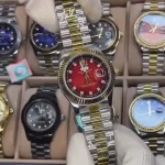 04: RL-4565 | Golden Red | Rolex Quartz Movement Stainless Steel Analog Watch for Men