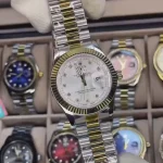 01: RL-4565 | Golden White | Rolex Quartz Movement Stainless Steel Analog Watch for Men