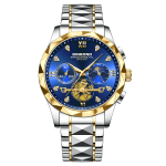 18.BINBOND B1236 Golden Blue | Brand Fashion Tourbillon Dial Quartz Watches Men’s Luxury Stainless Steel - Image 3