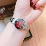 HALEI Original Watches for ladies Code HL-2526 WATER-RESISTANT- Silver Red - Image 2