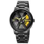 17: SKMEI 1787 Yellow Black | Rotation Wheel Stainless Steel Quartz Watch For Men - Image 2