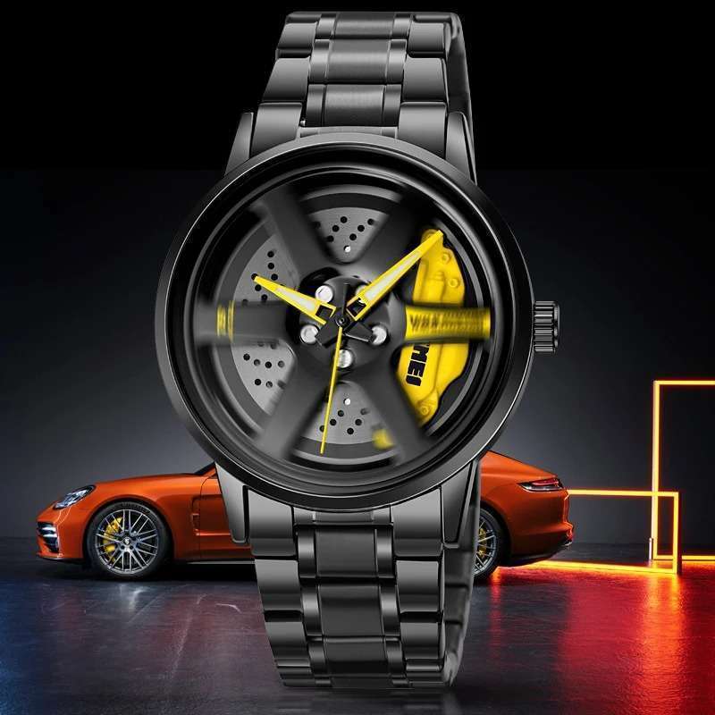 main-image-4.jpeg 17: SKMEI 1787 Yellow Black | Rotation Wheel Stainless Steel Quartz Watch For Men - Image 1