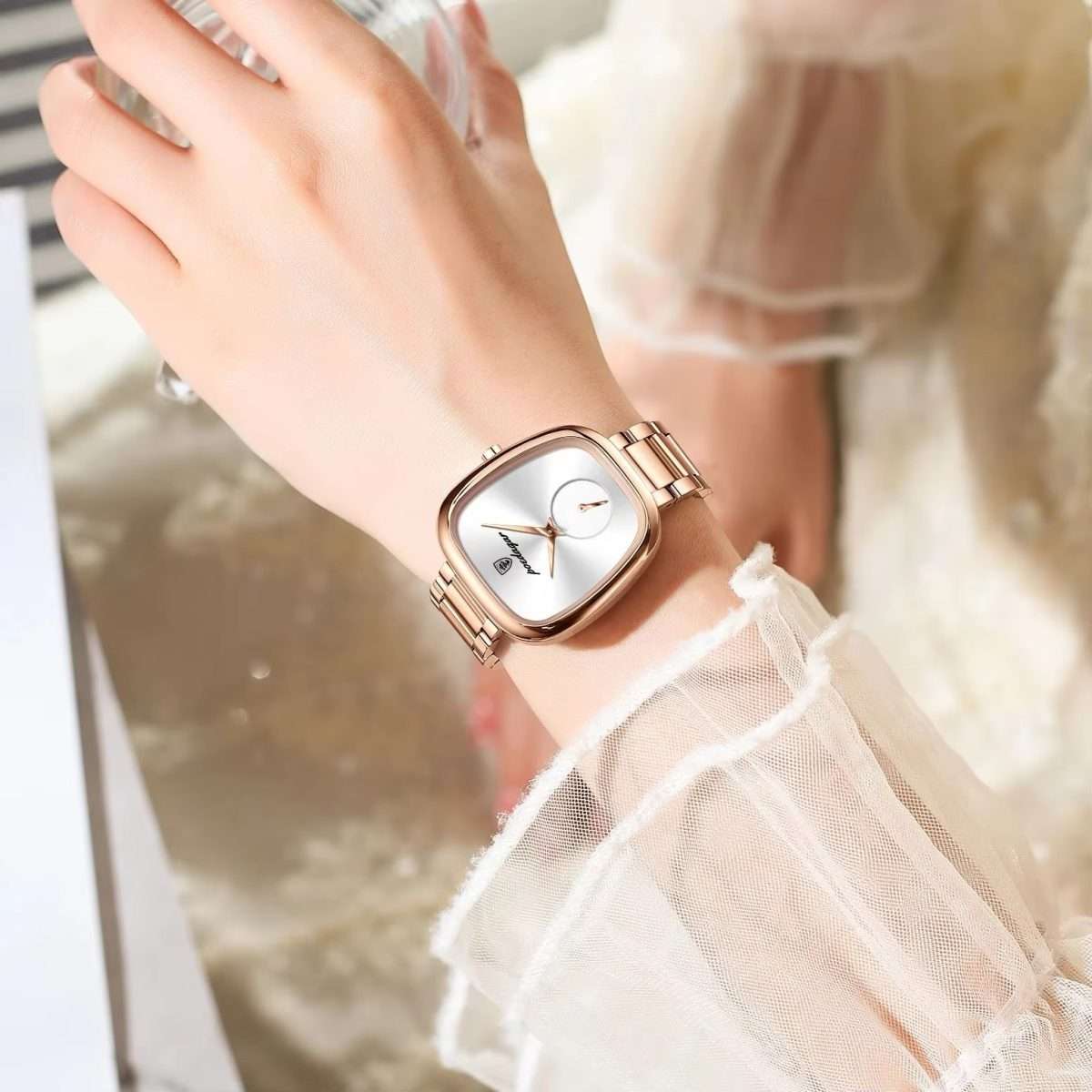 01: POEDAGAR 783 Maroon, Luxury Elegant Women's Watch, Waterproof Stainless Steel Quartz Movement, High Quality and Stylish - Image 3