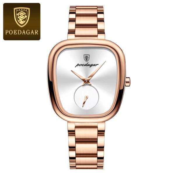04: POEDAGAR 783 Pearl White, Luxury Elegant Women’s Watch, Waterproof Stainless Steel Quartz Movement, High Quality and Stylish