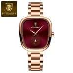 01: POEDAGAR 783 Maroon, Luxury Elegant Women's Watch, Waterproof Stainless Steel Quartz Movement, High Quality and Stylish
