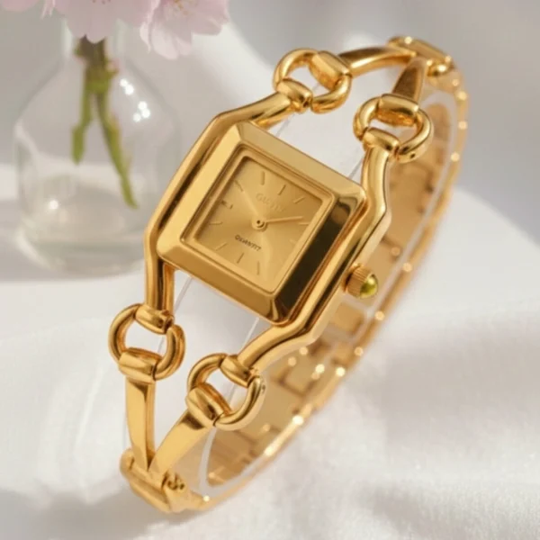 03 | CODE: GW-9585| Full Golden | GUCCI Premium Watch For Girls