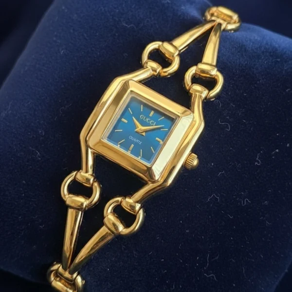 05 | CODE: GW-9585| Golden Blue |GUCCI Premium Watch For Girls